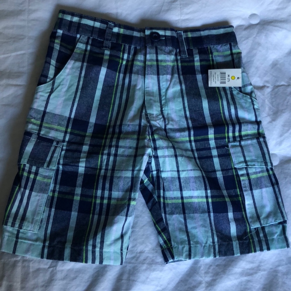 Blue/Green Plaid Shorts NWT 7